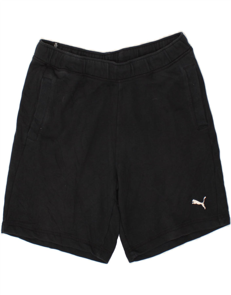 PUMA Mens Sport Shorts Large Black Cotton | Vintage Puma | Thrift | Second-Hand Puma | Used Clothing | Messina Hembry 