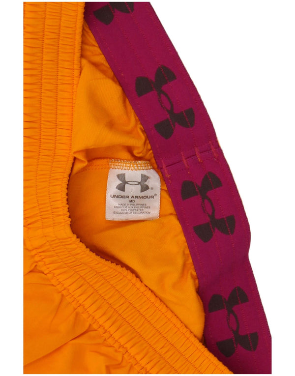 Under Armour Womens Sport Shorts UK 12 Medium Orange Polyester