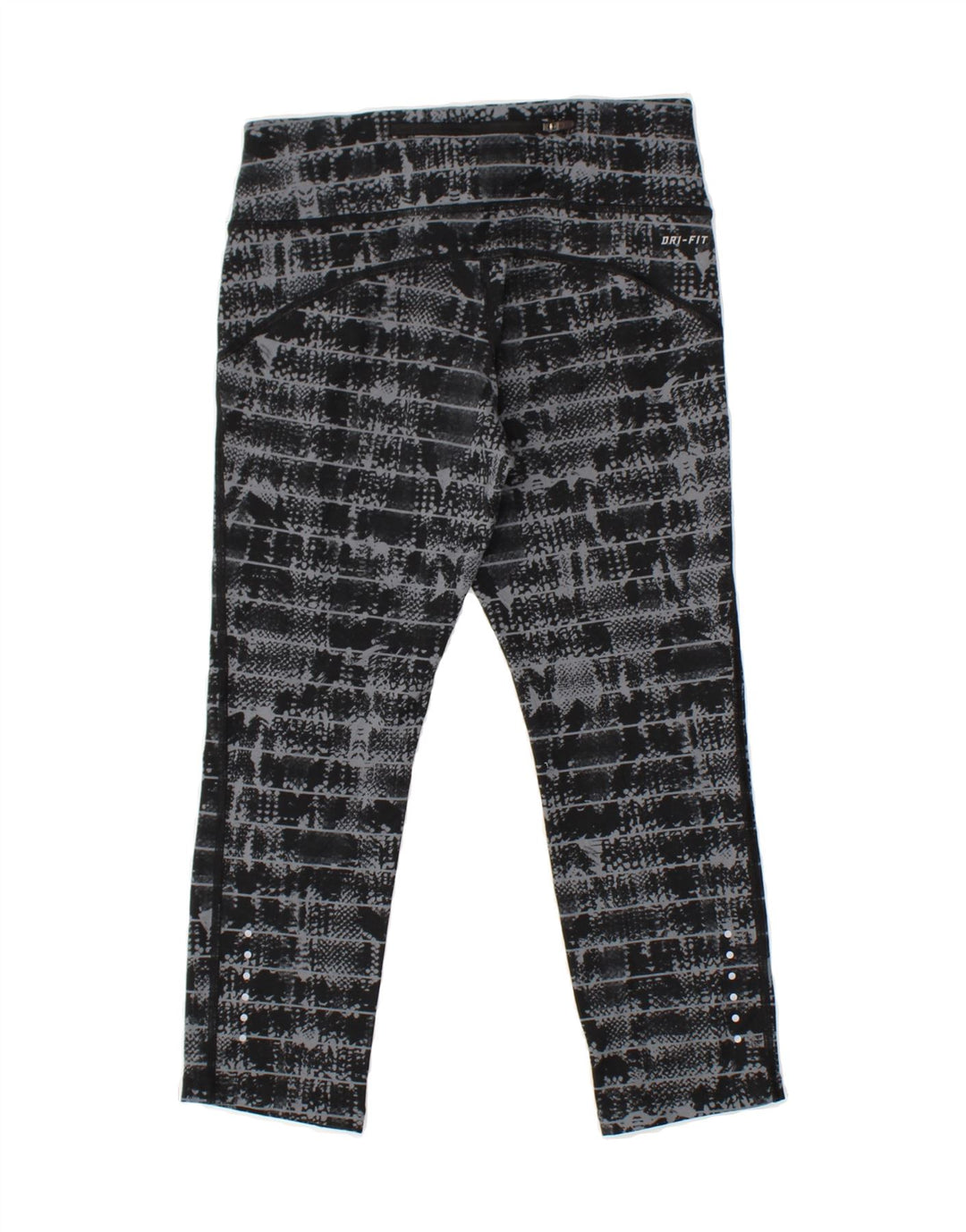 NIKE Womens Dri Fit Capri Leggings XS  Black Striped Vintage Nike and Second-Hand Nike from Messina Hembry 