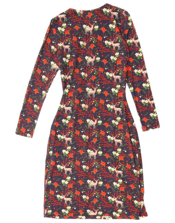 Joe Browns Womens Sheath Dress UK 8 Small Navy Blue Floral Viscose