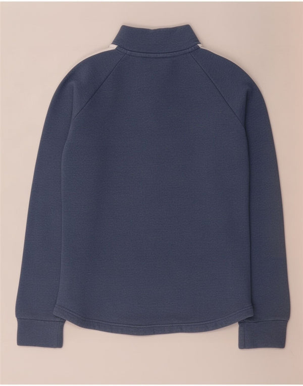 Adidas Womens Loose Fit Zip Neck Sweatshirt Jumper UK 4/6 XS Blue Cotton