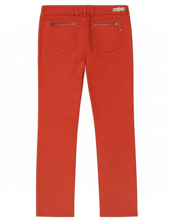 Replay Womens Jennpez Straight Jeans W30 L29 Orange Cotton