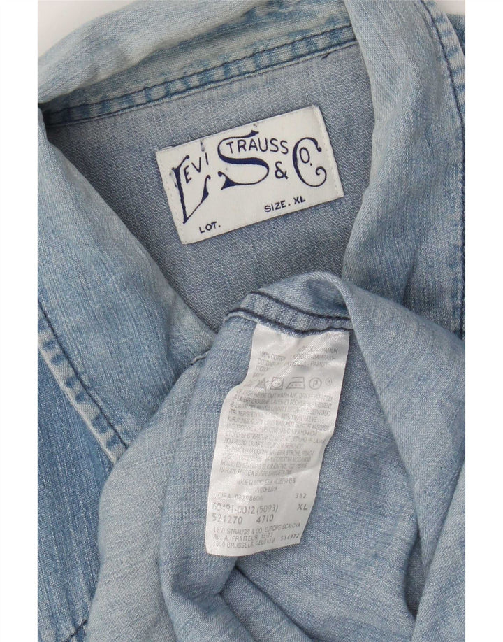 Levi's Mens Denim Shirt XL Blue Cotton