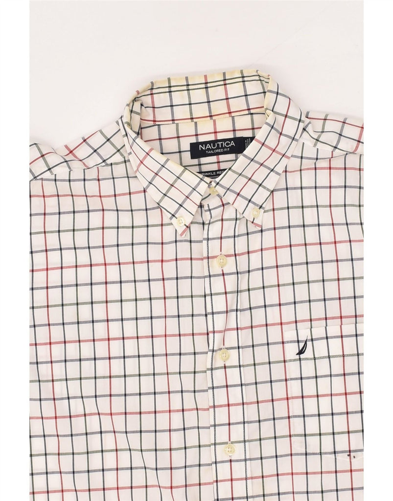 NAUTICA Mens Tailored Fit Shirt Large White Check Cotton Vintage Nautica and Second-Hand Nautica from Messina Hembry 