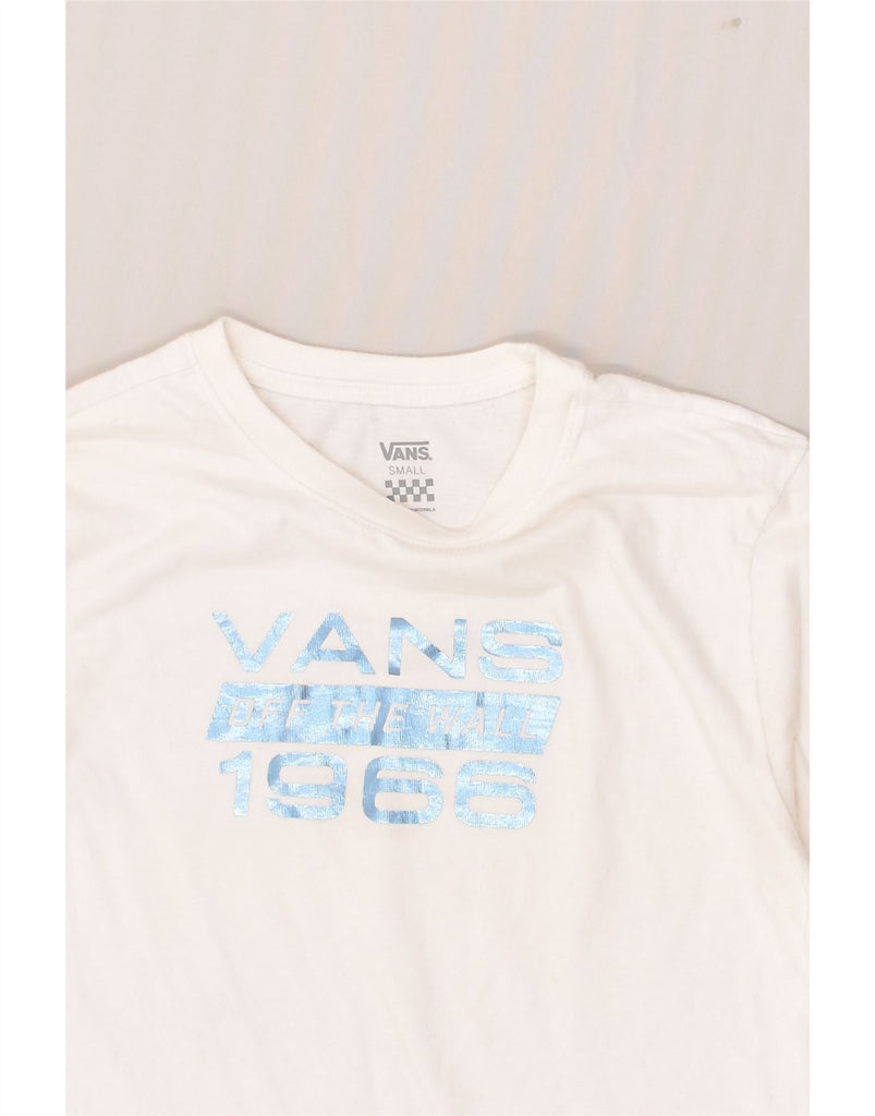 VANS Mens Graphic Top Long Sleeve Small White Cotton | Vintage Vans | Thrift | Second-Hand Vans | Used Clothing | Messina Hembry 