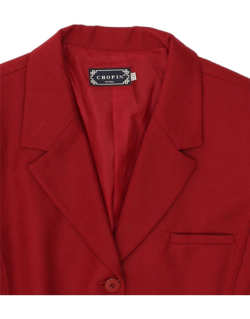 CHOPIN ROMA Womens 3 Button Blazer Jacket IT 50 XL Red New Wool Vintage Chopin Roma and Second-Hand Chopin Roma from Messina Hembry 