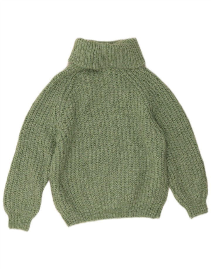 Zara Girls Roll Neck Jumper Sweater 11-12 Years Green Polyester