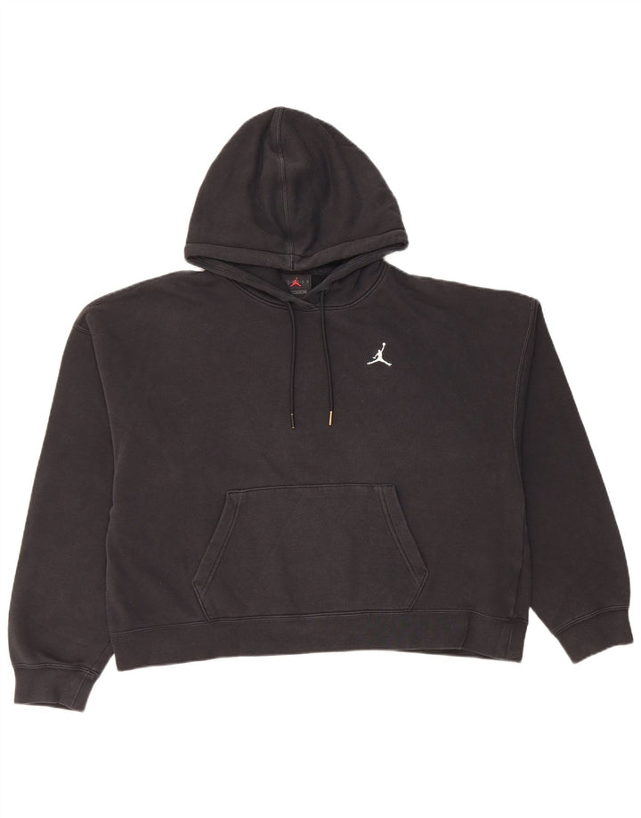 Jordan Womens Crop Oversized Hoodie Jumper UK 10 Small Black