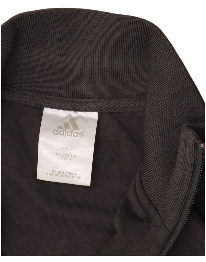 Adidas Womens Graphic Tracksuit Top Jacket UK 8 Small Grey Polyester