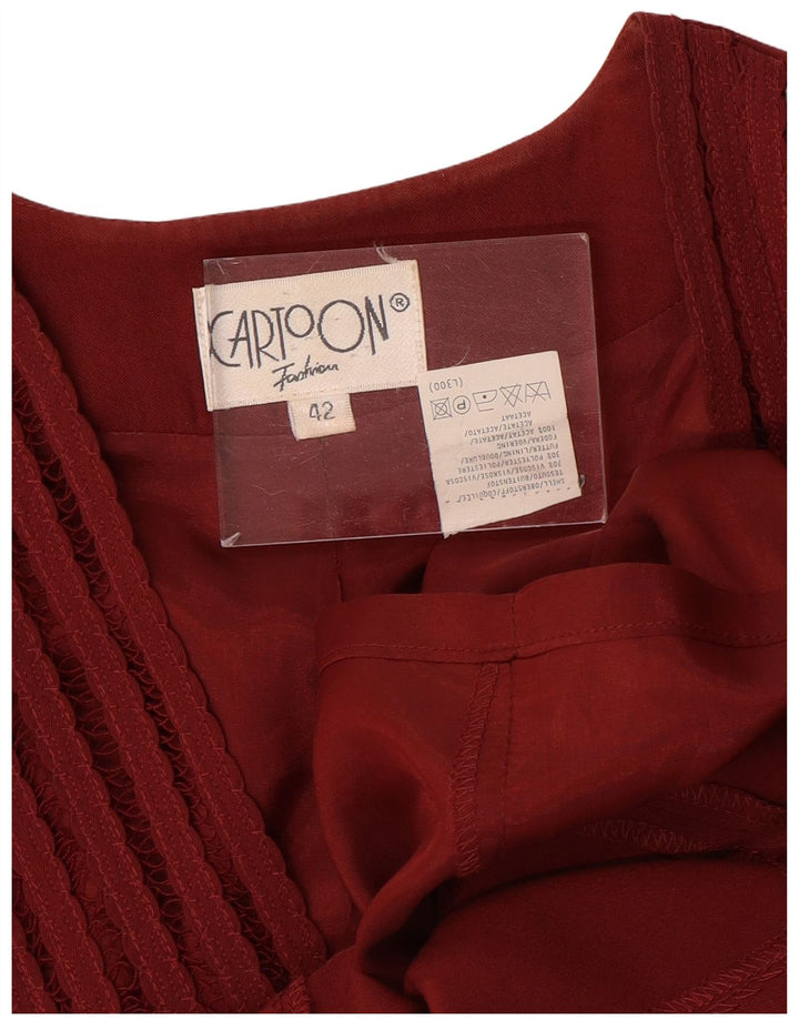 CARTOON Womens 7 button Blazer Jacket IT 42 Medium Red Viscose