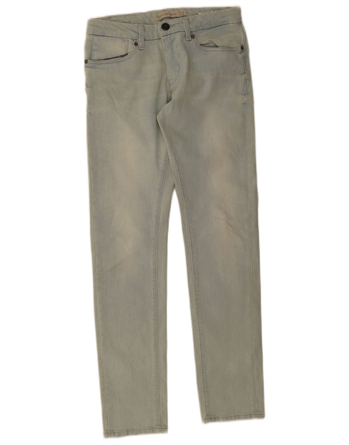 Calvin Klein Womens Slim Jeans W25 L32 Blue Cotton