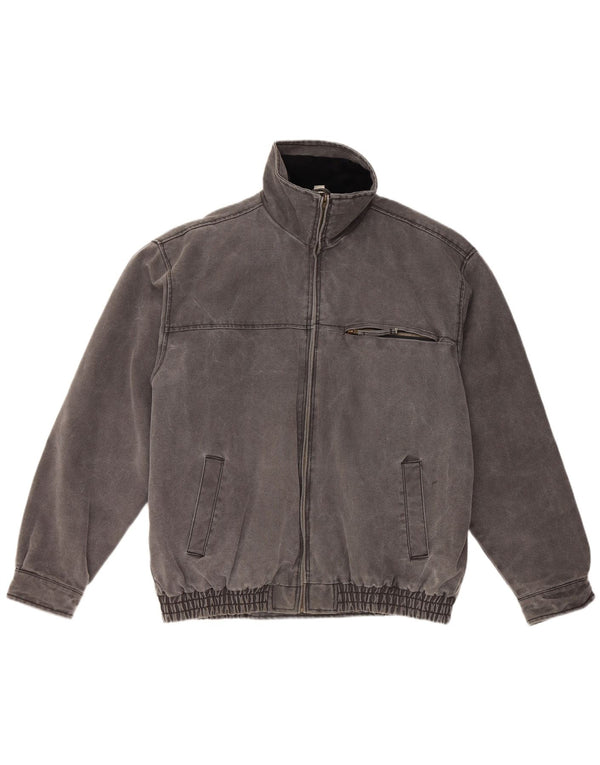 JACQUES LORANT Mens Bomber Jacket UK 44 2XL Grey Cotton