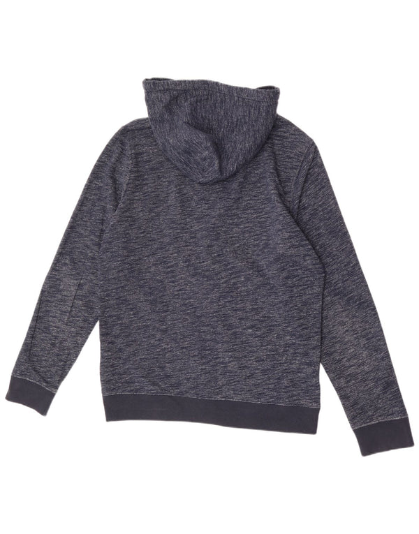 Hollister Mens Graphic Zip Hoodie Sweater Medium Navy Blue Flecked