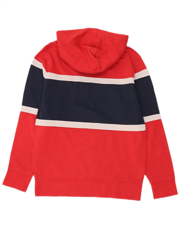 Levi's Mens Graphic Hoodie Jumper Small Red Colourblock Cotton