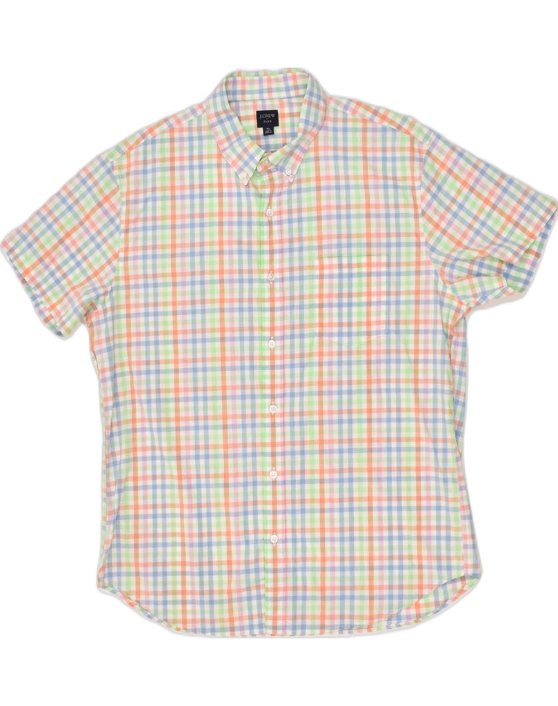 J. CREW Mens Flex Short Sleeve Shirt XL Multicoloured Check Cotton | Vintage J. Crew | Thrift | Second-Hand J. Crew | Used Clothing | Messina Hembry 