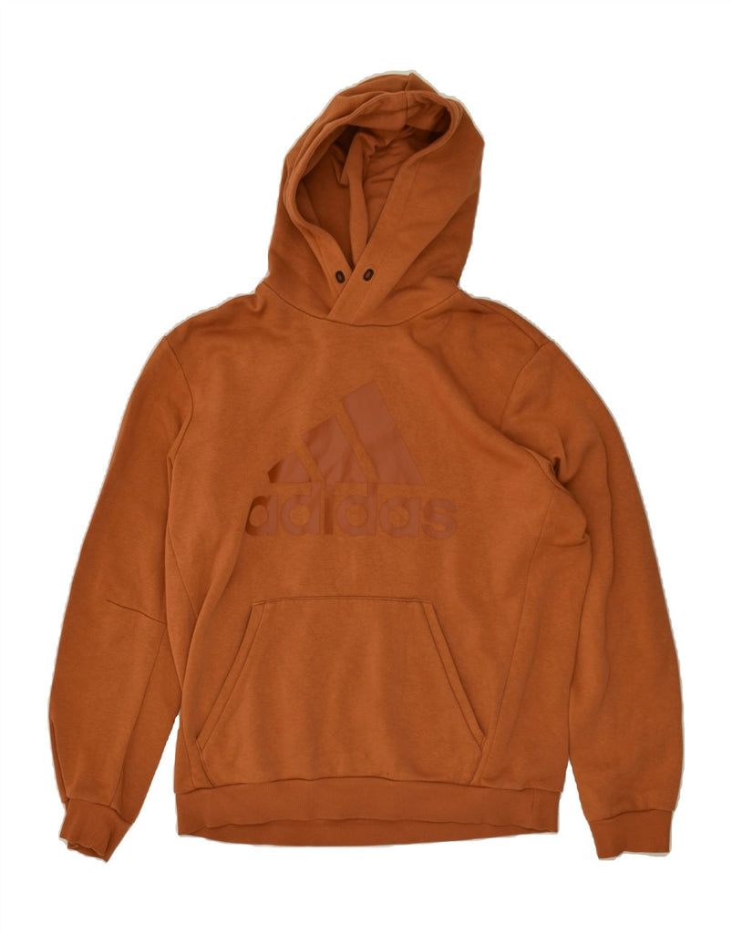 ADIDAS Mens Graphic Hoodie Jumper Large Brown Cotton Vintage Adidas and Second-Hand Adidas from Messina Hembry 