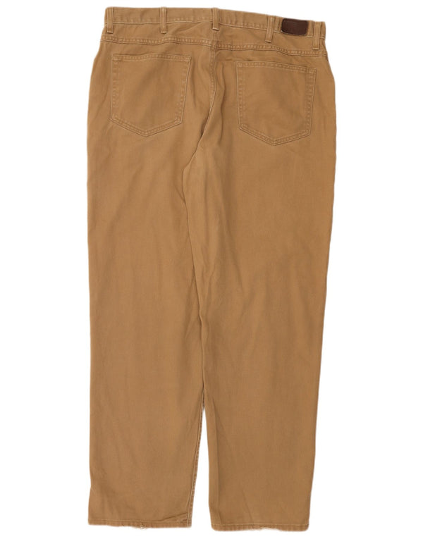 L.L.Bean Mens Relaxed Fit Casual Trousers W38 L32 Beige Cotton
