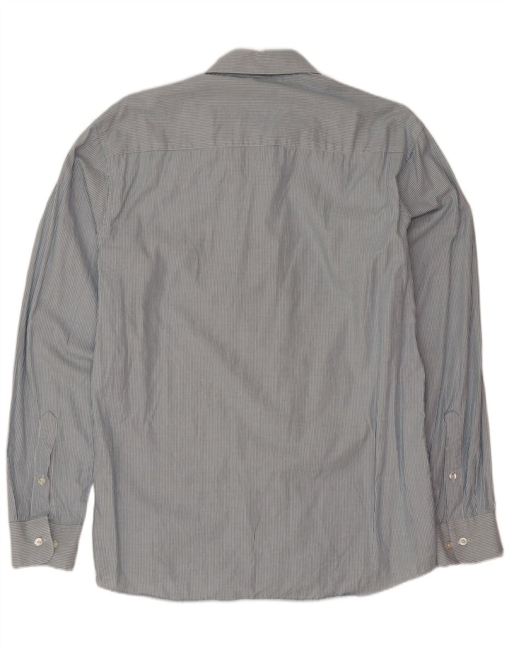 Calvin Klein Mens Shirt Medium Blue Pinstripe Cotton