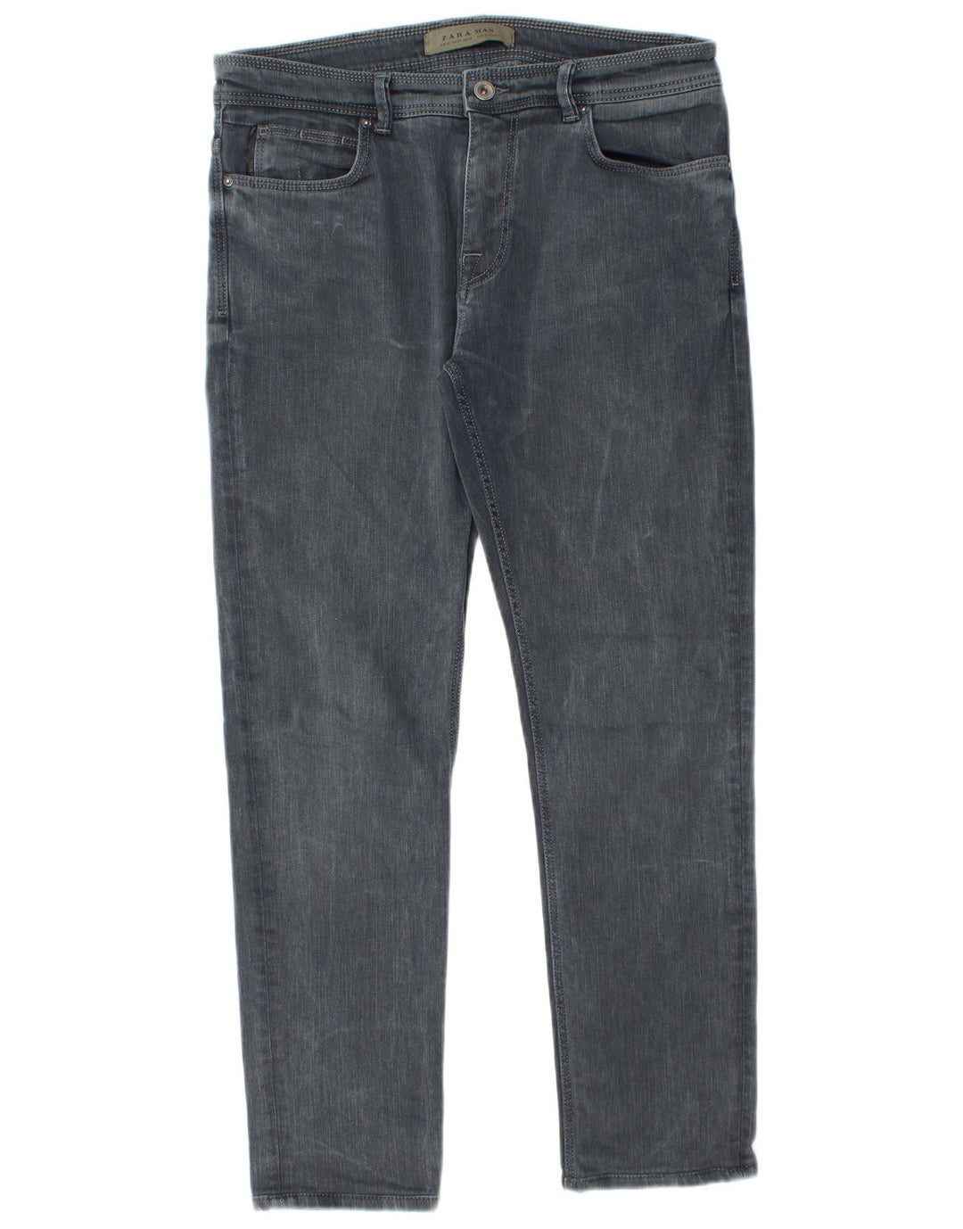 Zara Mens Slim Jeans EU 42 Large W32 L28 Grey Cotton