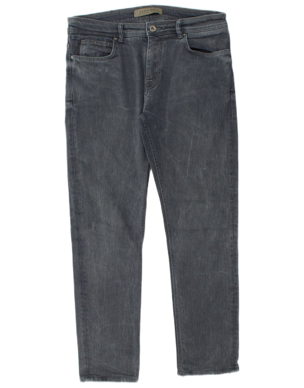 Zara Mens Slim Jeans EU 42 Large W32 L28 Grey Cotton