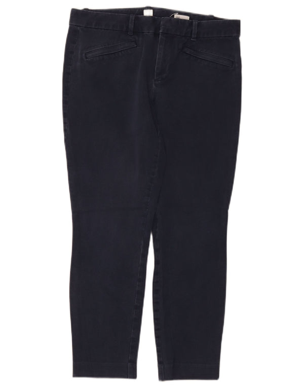Gap Womens Skinny Cropped Trousers UK 10 Small W32 L25 Navy Blue Cotton