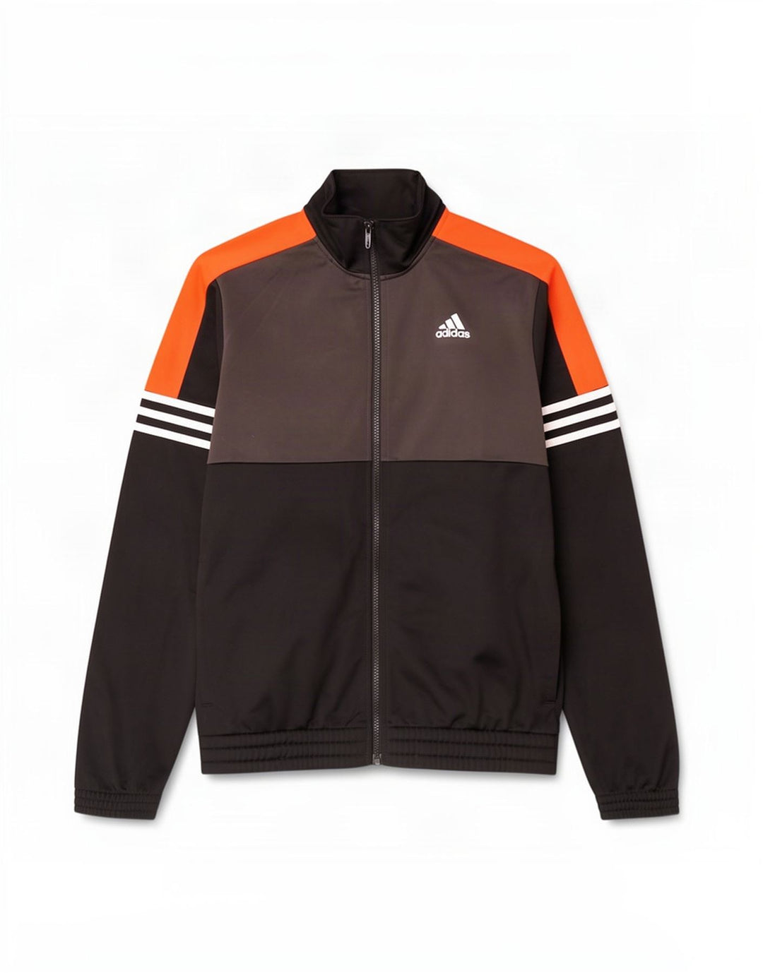 Adidas Mens Tracksuit Top Jacket UK 36/38 Small Black Colourblock Polyester