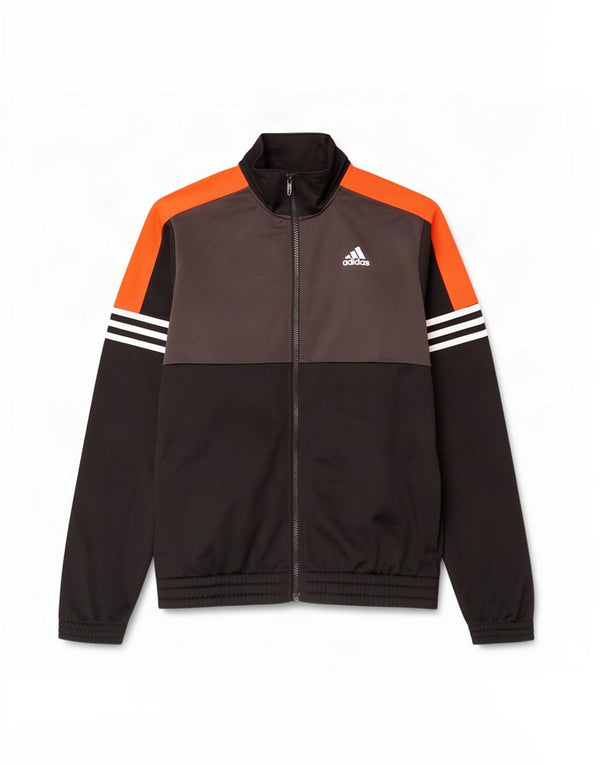 Adidas Mens Tracksuit Top Jacket UK 36/38 Small Black Colourblock Polyester