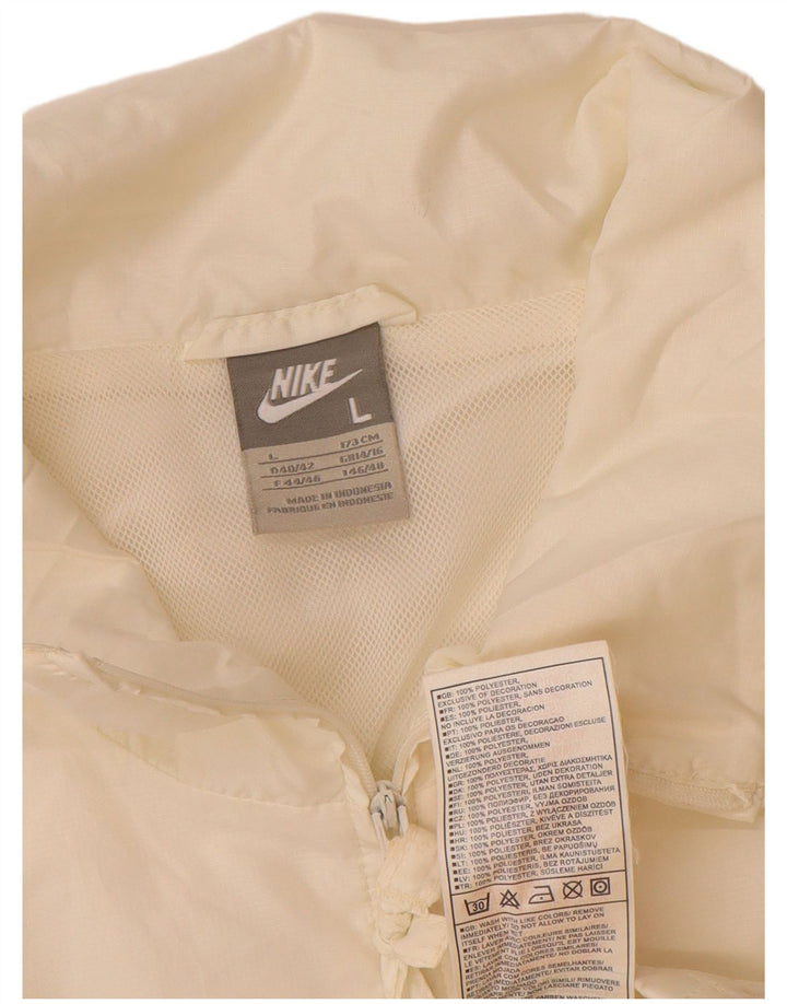 Nike Womens Tracksuit Top Jacket UK 14/16 Large White Polyester