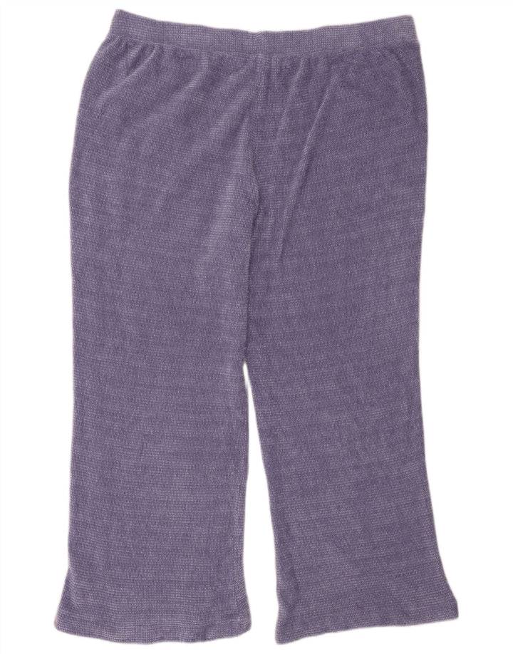 Marks & Spencer Womens Knit Tracksuit Trousers UK 18 XL  Purple Polyester
