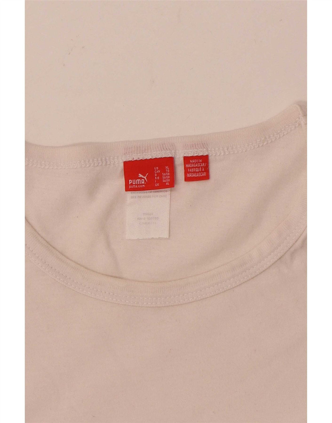 Puma Mens T-Shirt Top XL White Cotton