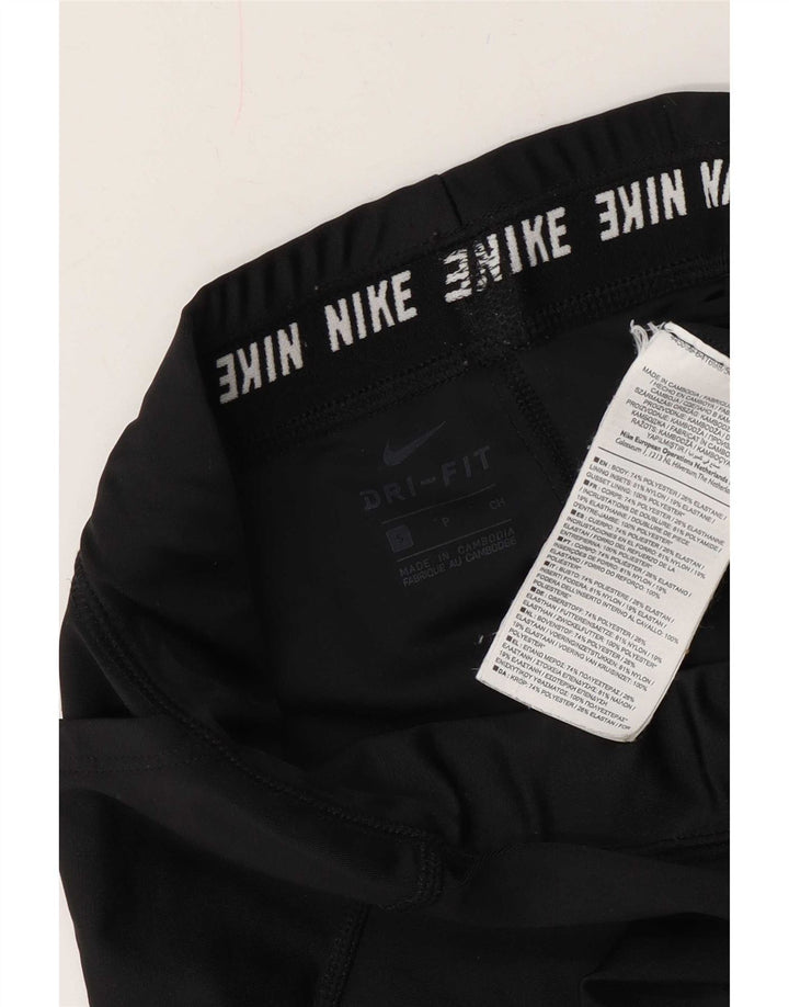 Nike Womens Dri Fit Leggings Small Black Striped Polyester