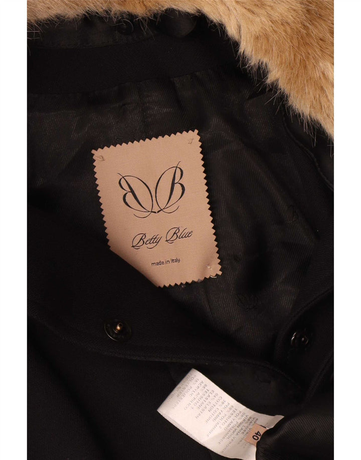 Vintage Womens Overcoat IT 40 Small Black Viscose