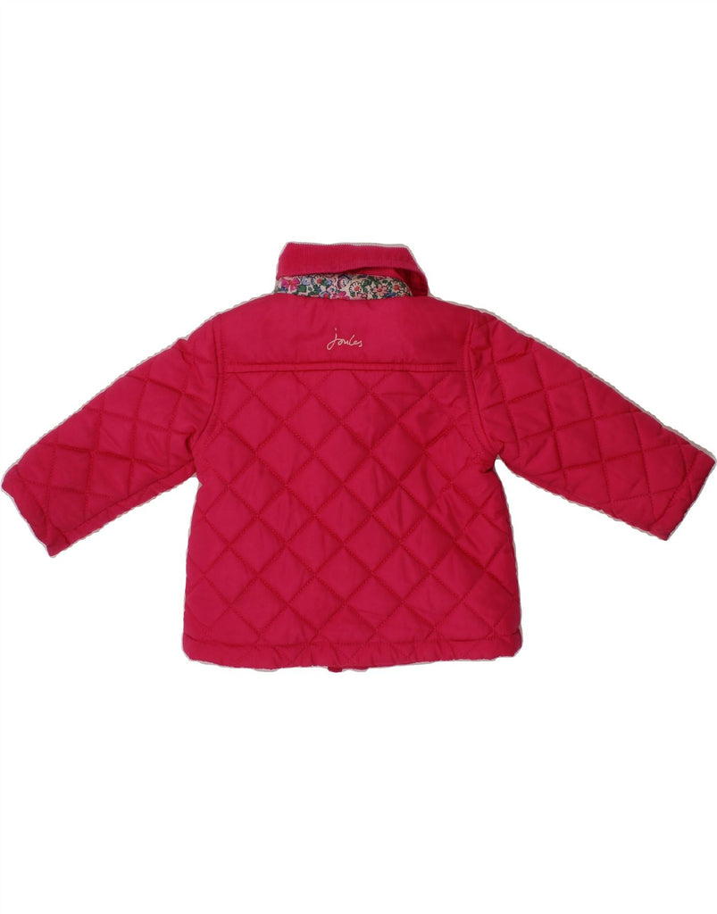 JOULES Baby Girls Quilted Jacket 3-6 Months Pink Polyester Vintage Joules and Second-Hand Joules from Messina Hembry 