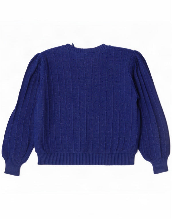Vintage Womens Boat Neck Jumper Sweater UK 16 Large Blue