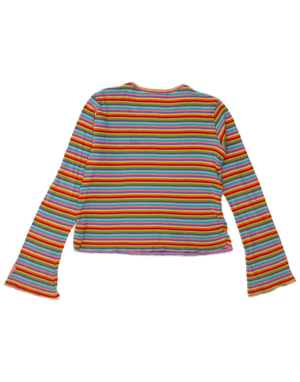 Benetton Girls Graphic Top Long Sleeve 11-12 Years XL Multicoloured Striped
