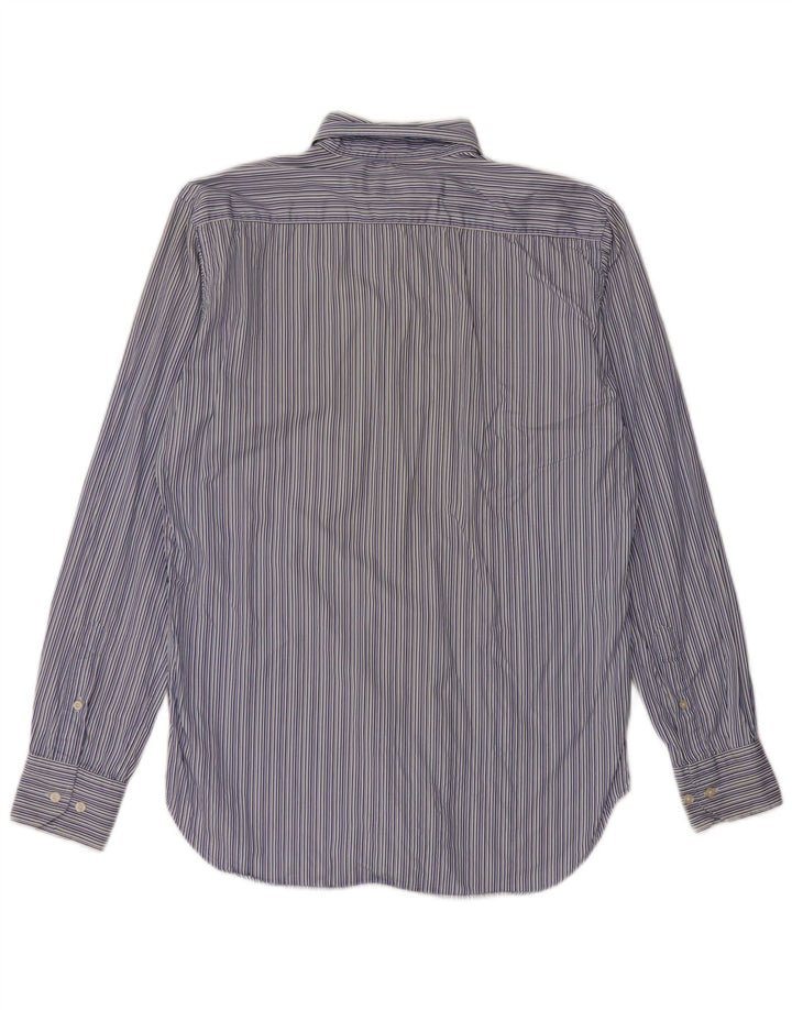Etro Mens Shirt Size 40 Medium Blue Striped Cotton