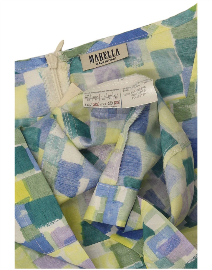 Marella Womens Sleeveless Blouse Top UK 10 Small Multicoloured Geometric