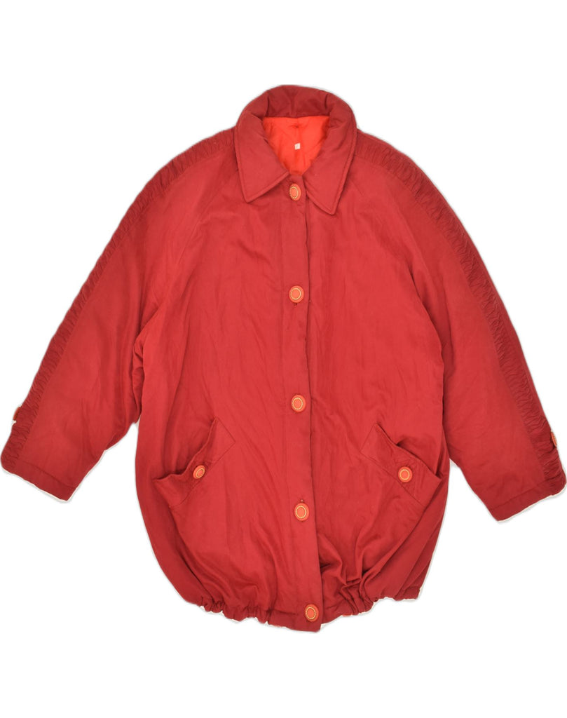 VINTAGE Womens Windbreaker Jacket UK 14 Medium Red Polyester | Vintage Vintage | Thrift | Second-Hand Vintage | Used Clothing | Messina Hembry 