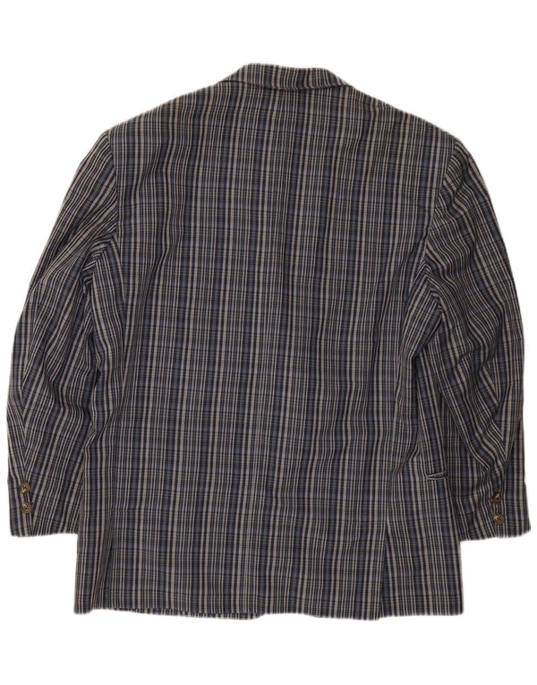 Green Fox Mens 2 Button 3/4 Sleeve Blazer Jacket UK 38 Medium Blue Check