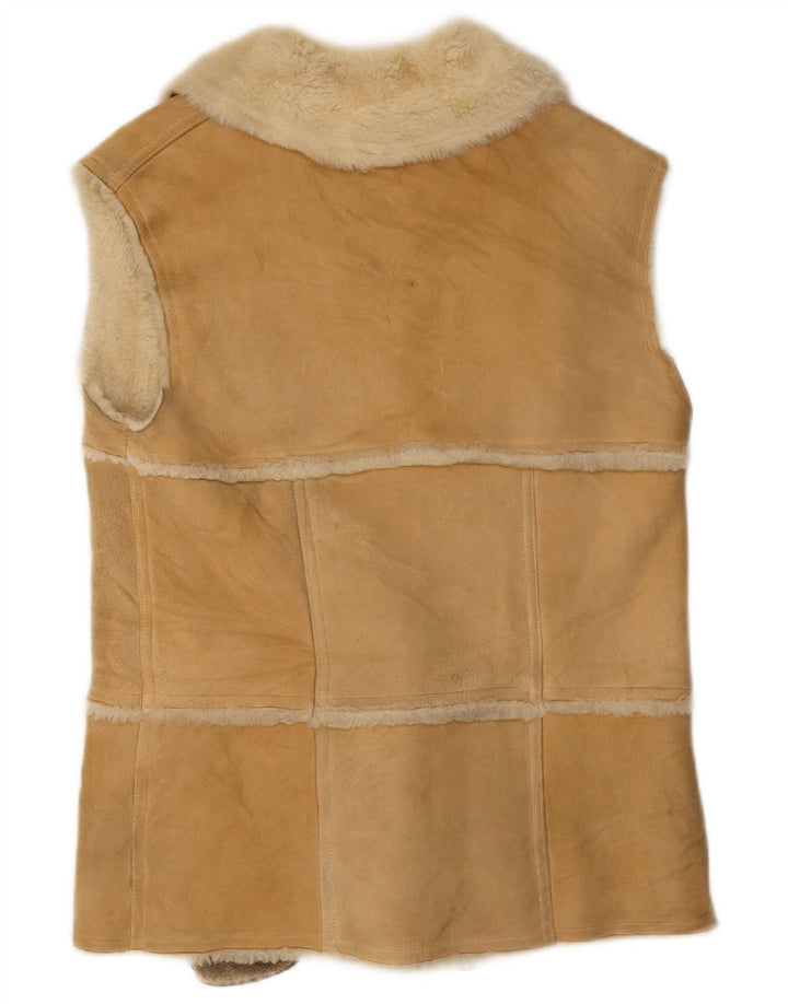 Vintage Womens Shearling Gilet IT 44 Medium Beige