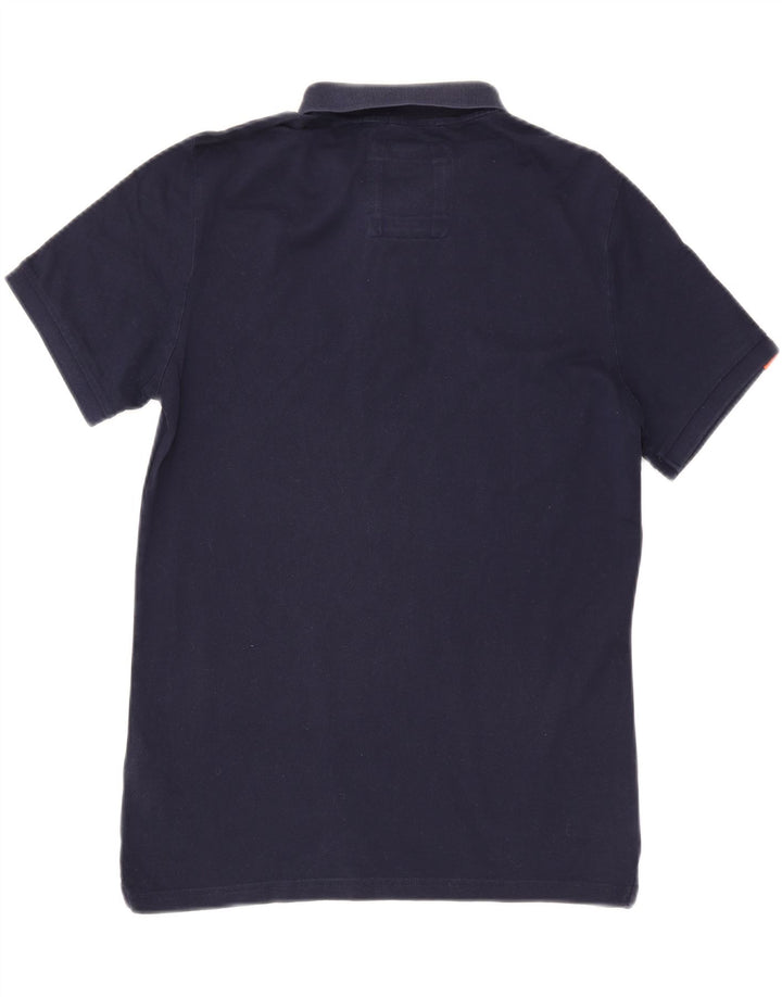 SUPERDRY Mens Polo Shirt Large Navy Blue Cotton