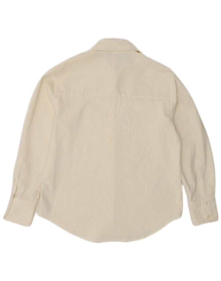 Zara Womens Oversized Corduroy Shirt UK 6 XS Off White Polyester