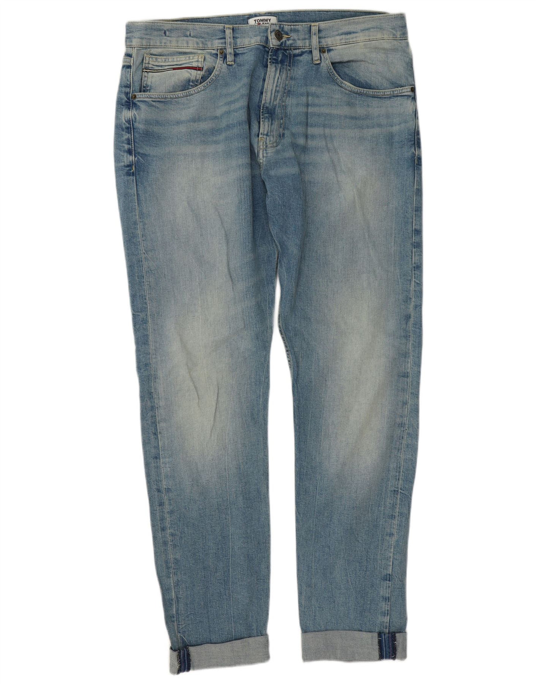 TOMMY HILFIGER Mens Straight Jeans W34 L36 Blue Cotton