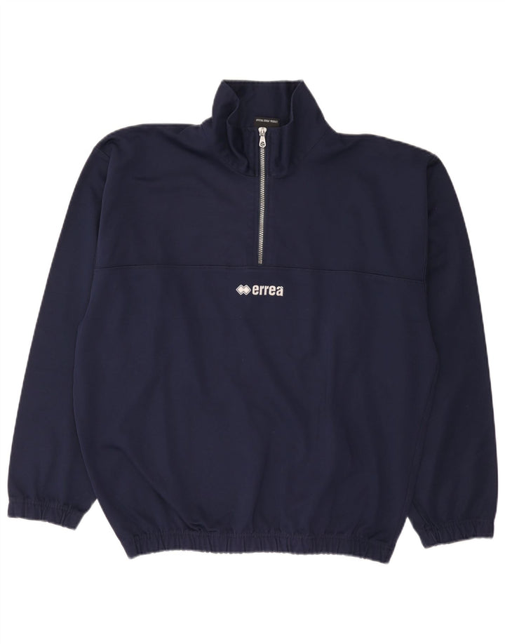 Errea Mens Zip Neck Sweatshirt Jumper Large Navy Blue Polyester