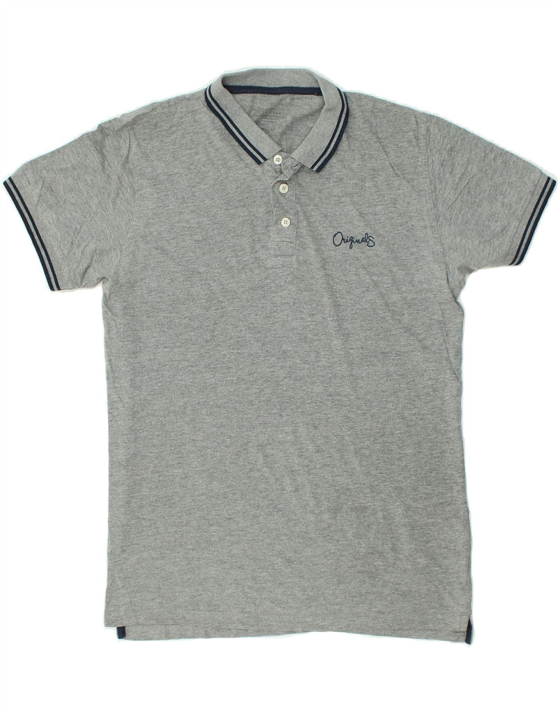 JACK & JONES Mens Polo Shirt Medium Grey Cotton | Vintage Jack & Jones | Thrift | Second-Hand Jack & Jones | Used Clothing | Messina Hembry 