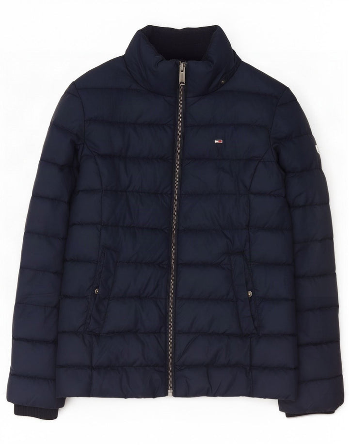 Tommy Hilfiger Womens Padded Jacket UK 12 Medium Navy Blue