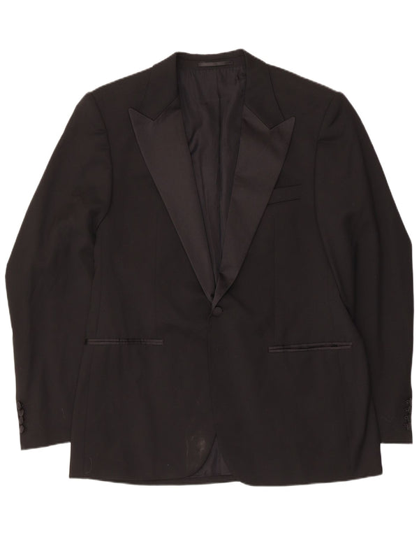 Hugo Boss Mens 1 Button Blazer Jacket UK 50 Large Black Virgin Wool