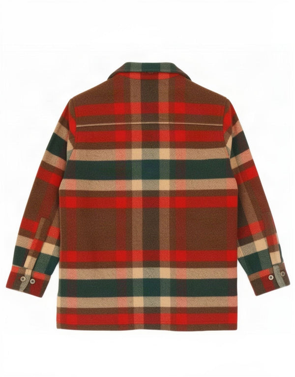 Vintage Mens Flannel Shirt Medium Red Check Acrylic