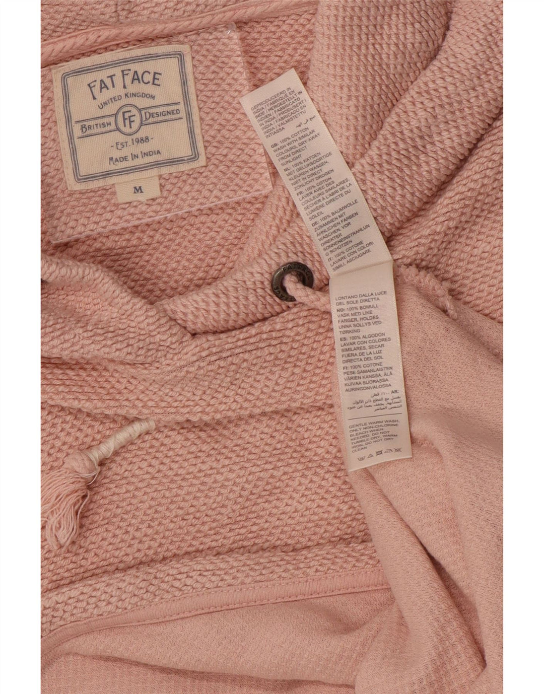 Fat Face Womens Hoodie Jumper UK 14 Medium Pink Cotton