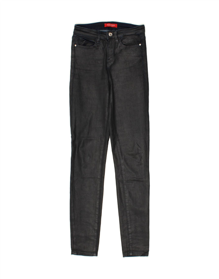 GUESS Womens Skinny Jeans W24 L30 Black Cotton Vintage Guess and Second-Hand Guess from Messina Hembry 